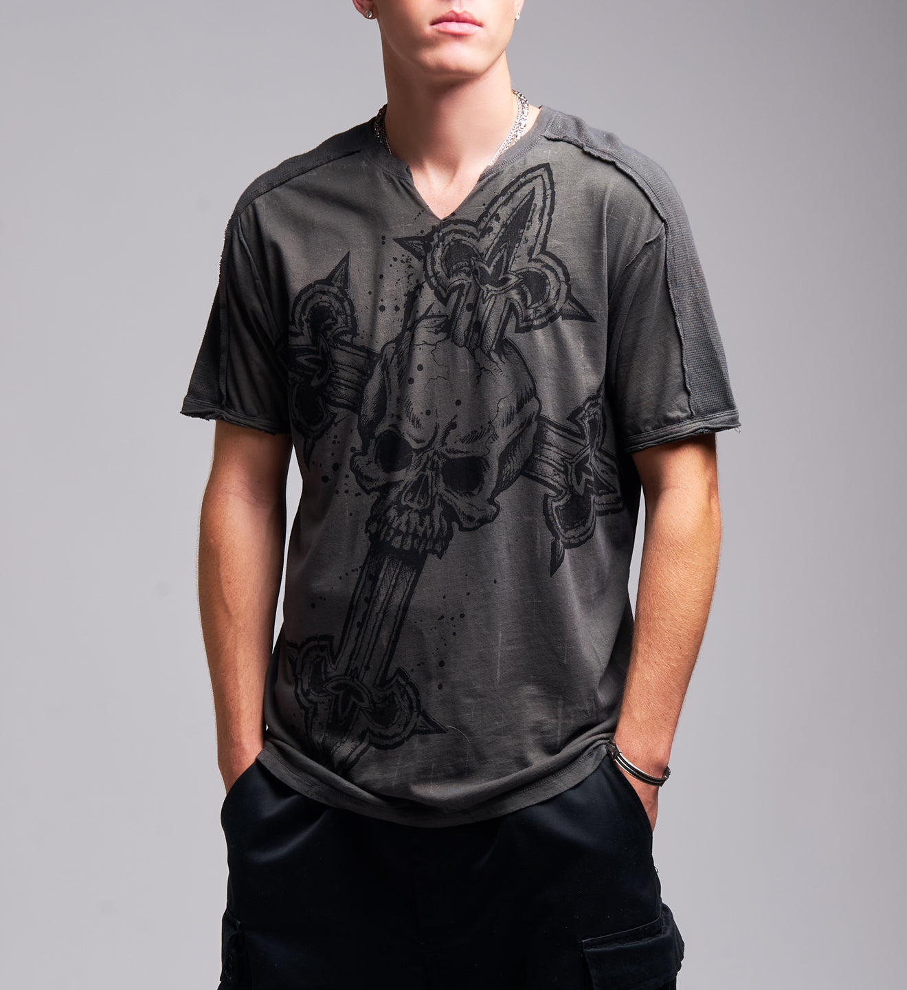 Cross Slit Neck Tee – Affliction Clothing