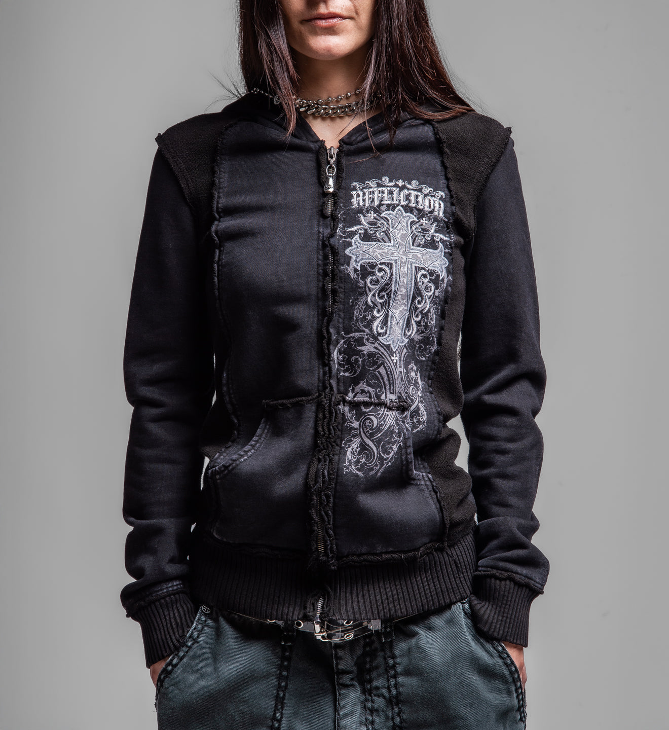 Jasmine LS Zip Hood – Affliction Clothing