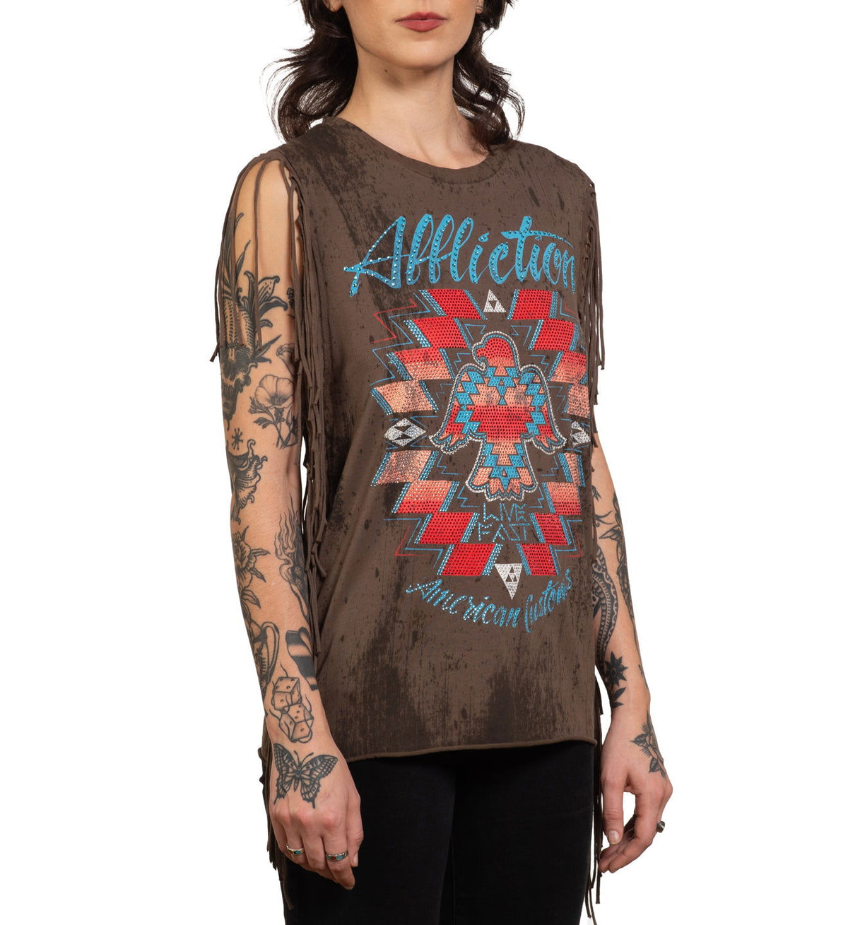Ac Shaman Fringe Muscle Tee - Affliction Clothing