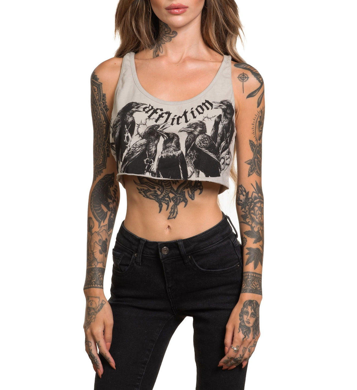Crows Cropped - Affliction Clothing