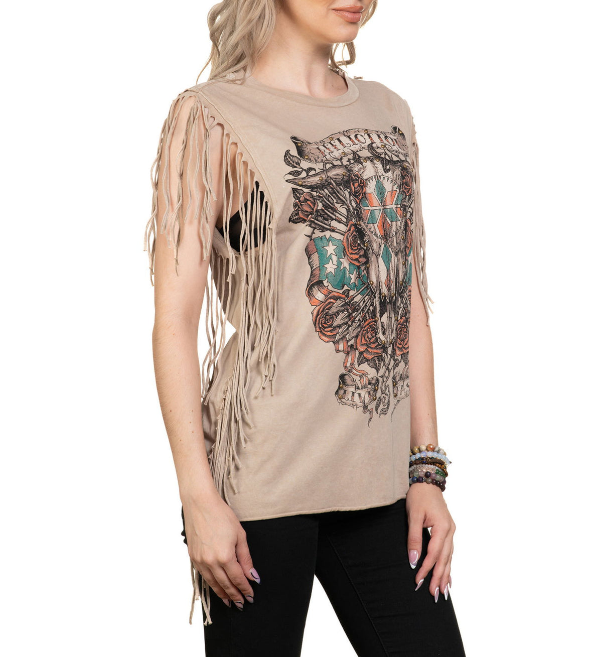 Little Bighorn Fringe Muscle Tee - Affliction Clothing