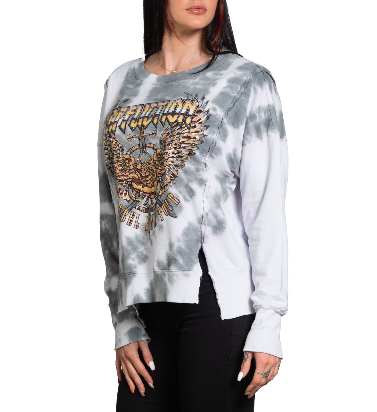 Rebel Rose Tour Crew Fleece - Affliction Clothing