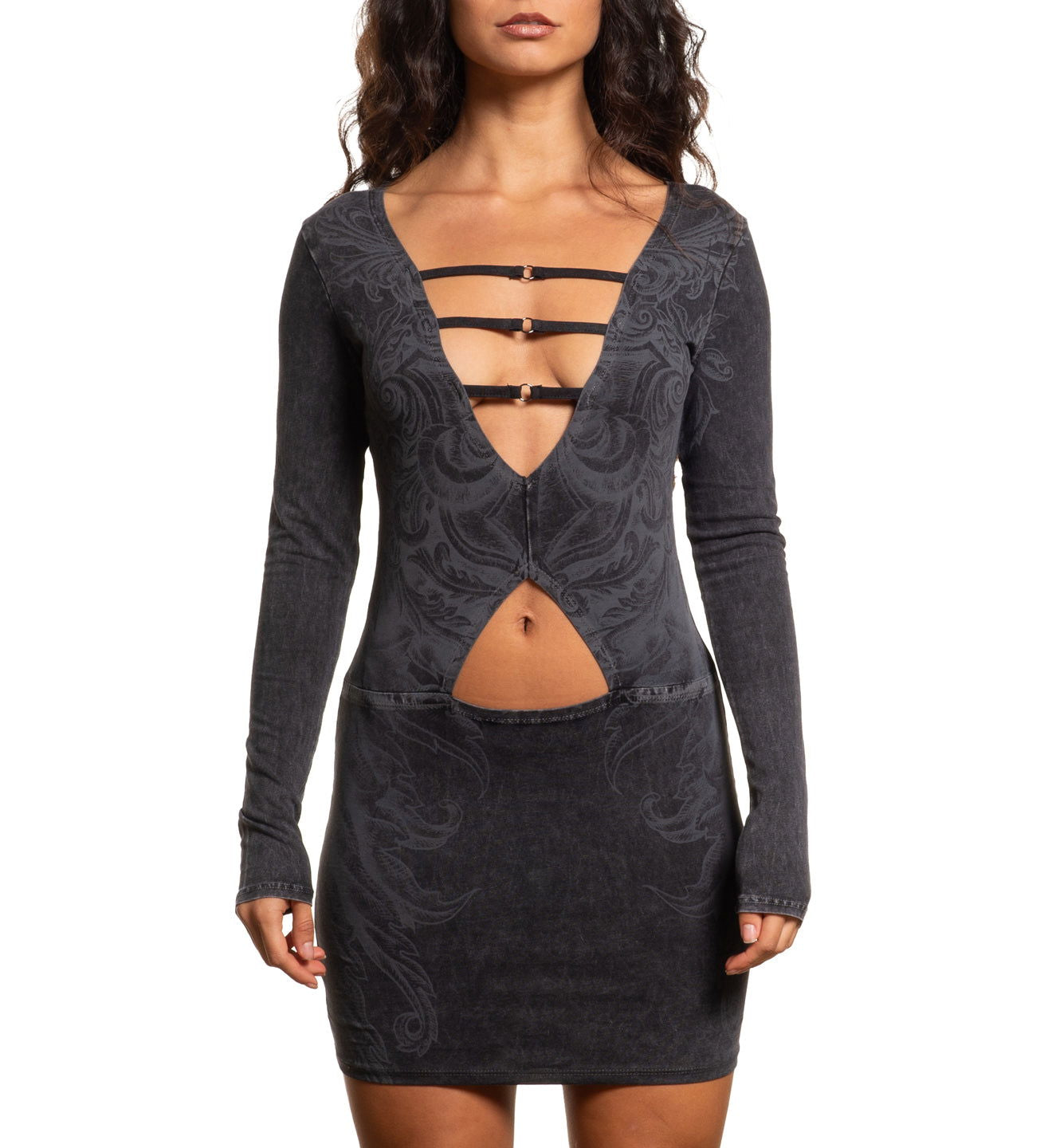 Scale LS Dress MINERAL Black / 2X