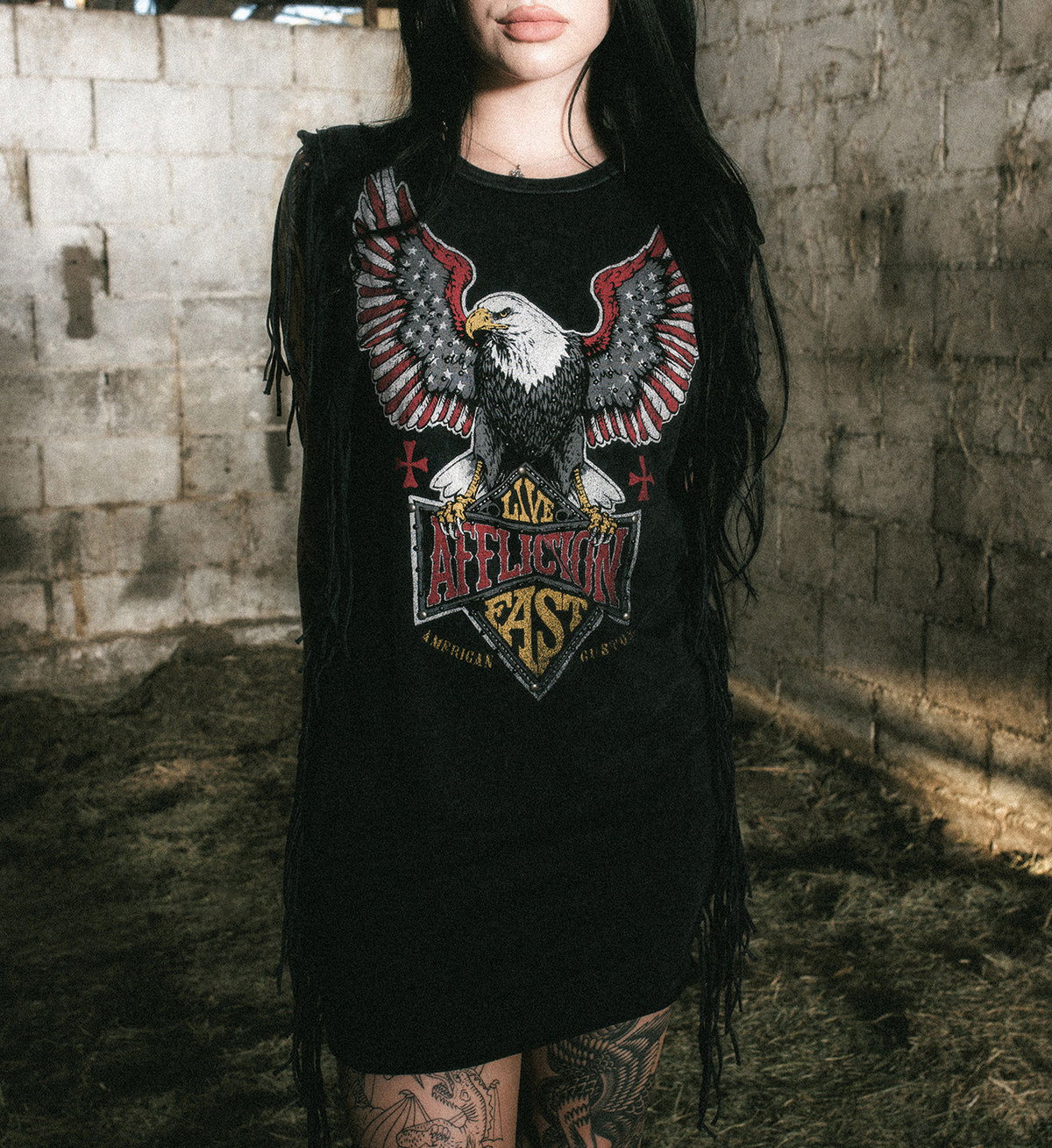 Twin Turbo Fringe Dress - Affliction Clothing