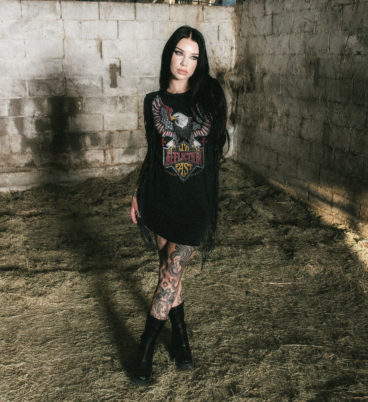 Twin Turbo Fringe Dress - Affliction Clothing