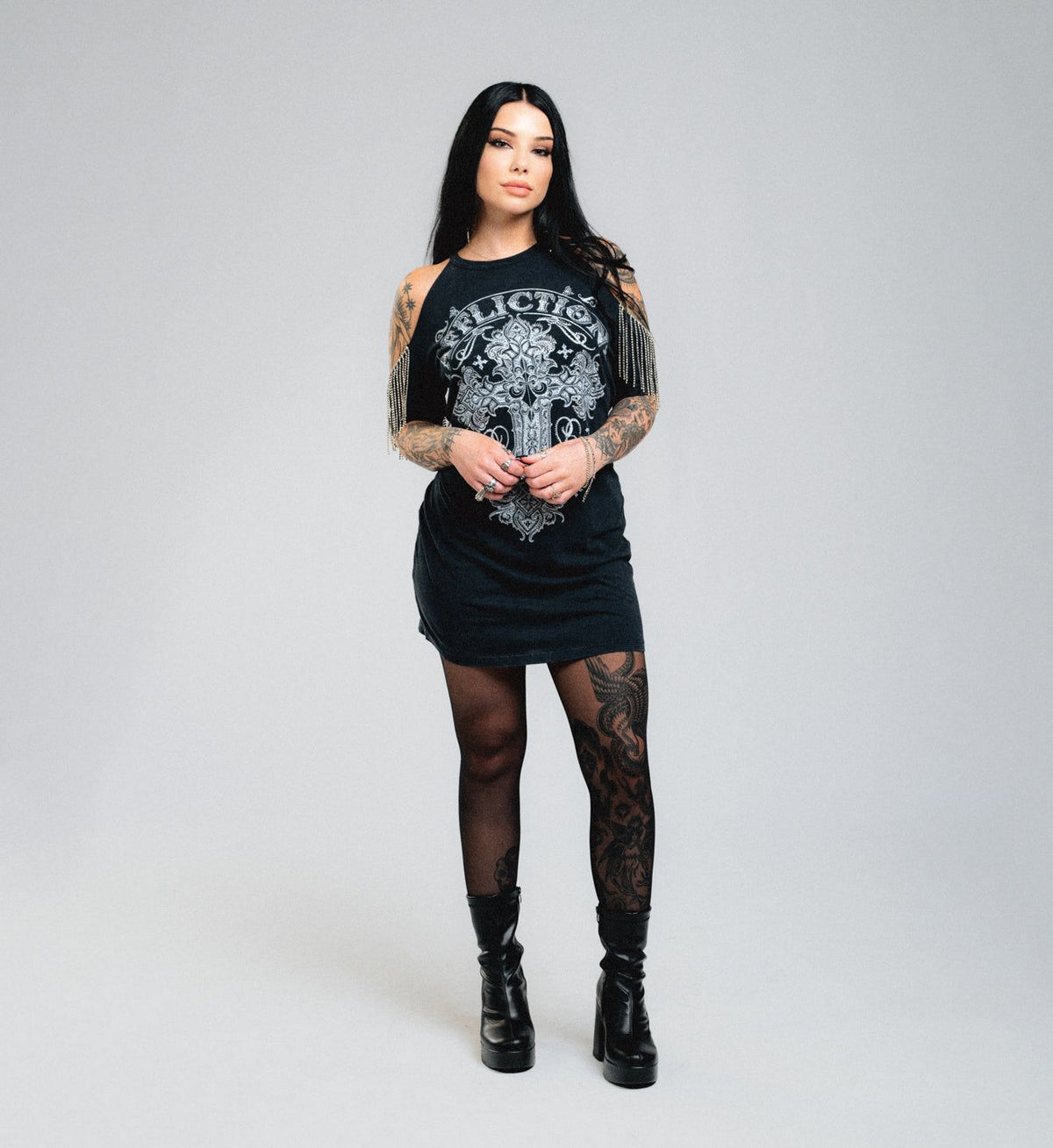 Versailles Cold Shoulder Dress - Affliction Clothing