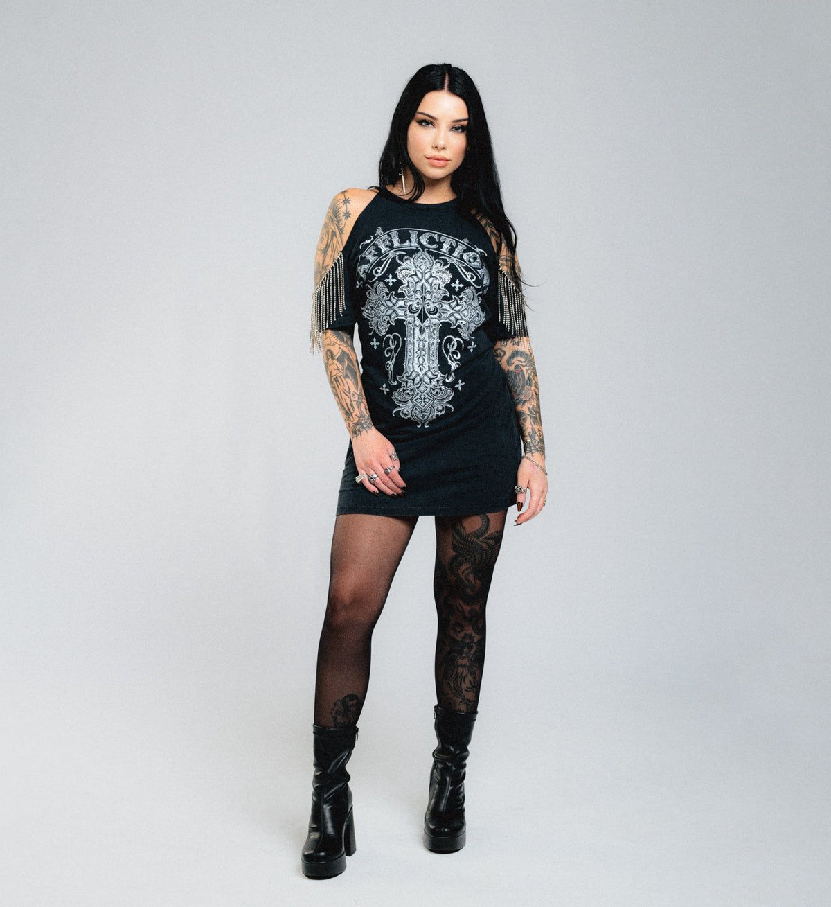 Versailles Cold Shoulder Dress - Affliction Clothing