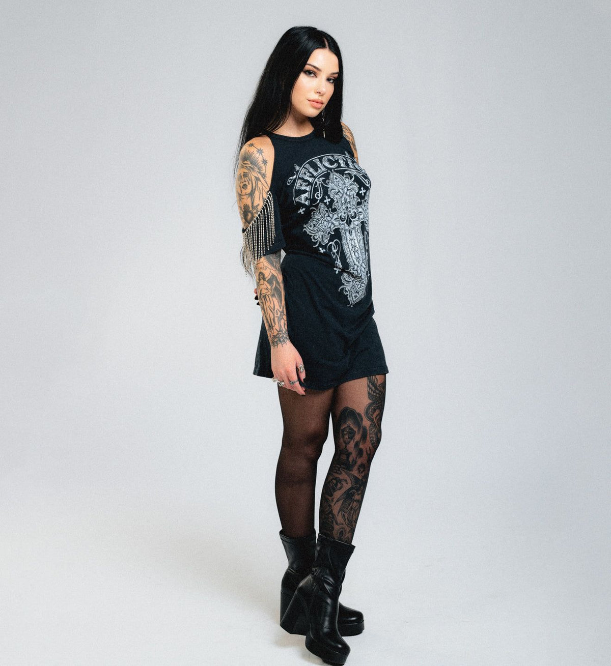 Versailles Cold Shoulder Dress - Affliction Clothing