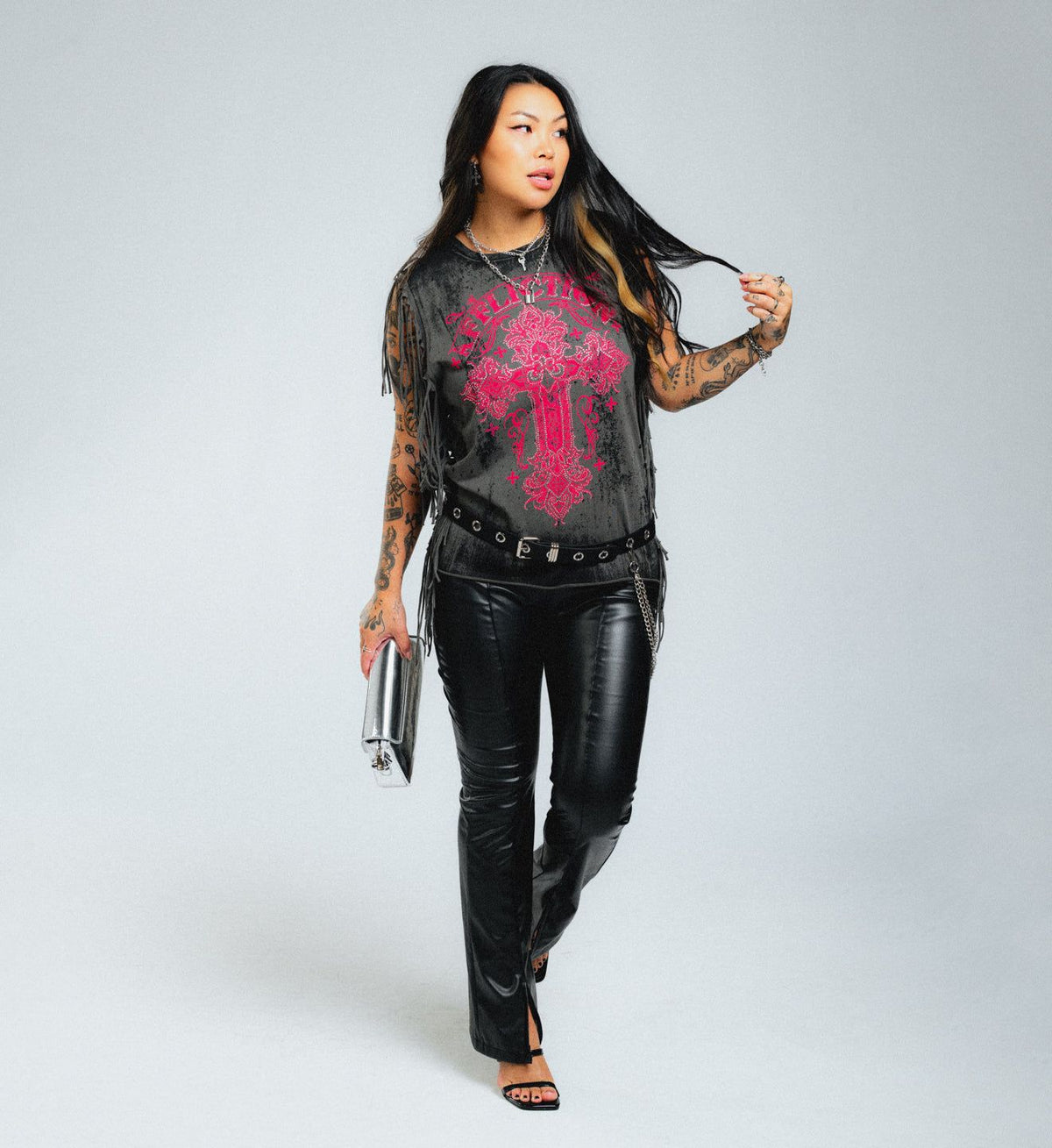 Versailles Fringe Muscle Tee - Affliction Clothing