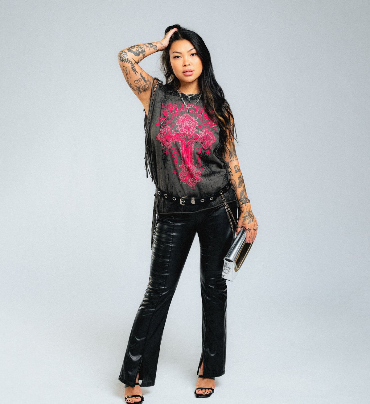 Versailles Fringe Muscle Tee - Affliction Clothing