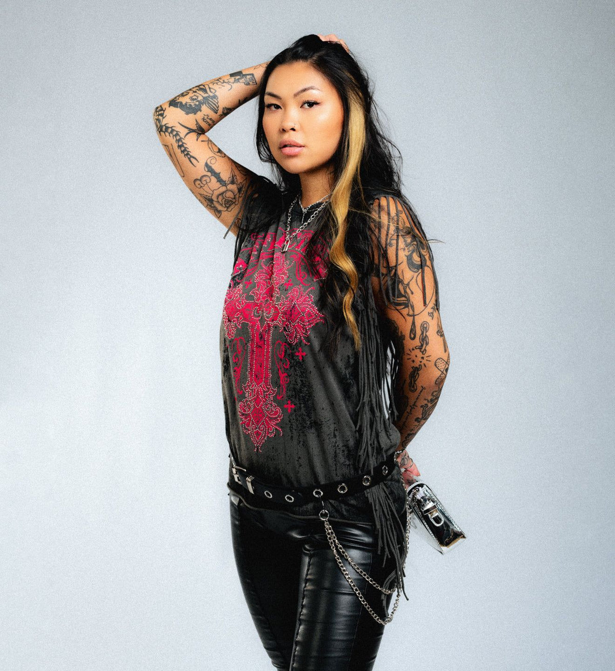 Versailles Fringe Muscle Tee - Affliction Clothing