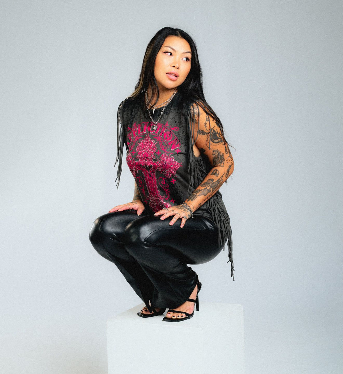 Versailles Fringe Muscle Tee - Affliction Clothing