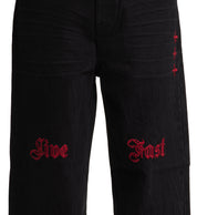 Wide Leg Live Fast Black - Affliction Clothing