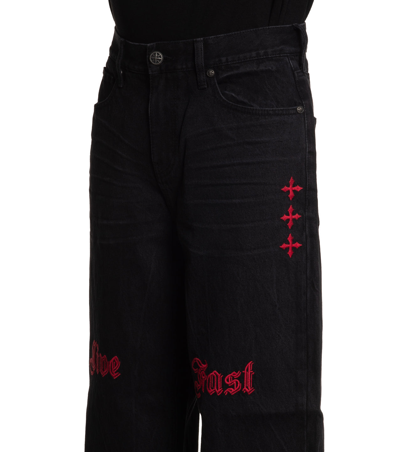 Wide Leg Live Fast Black - Affliction Clothing