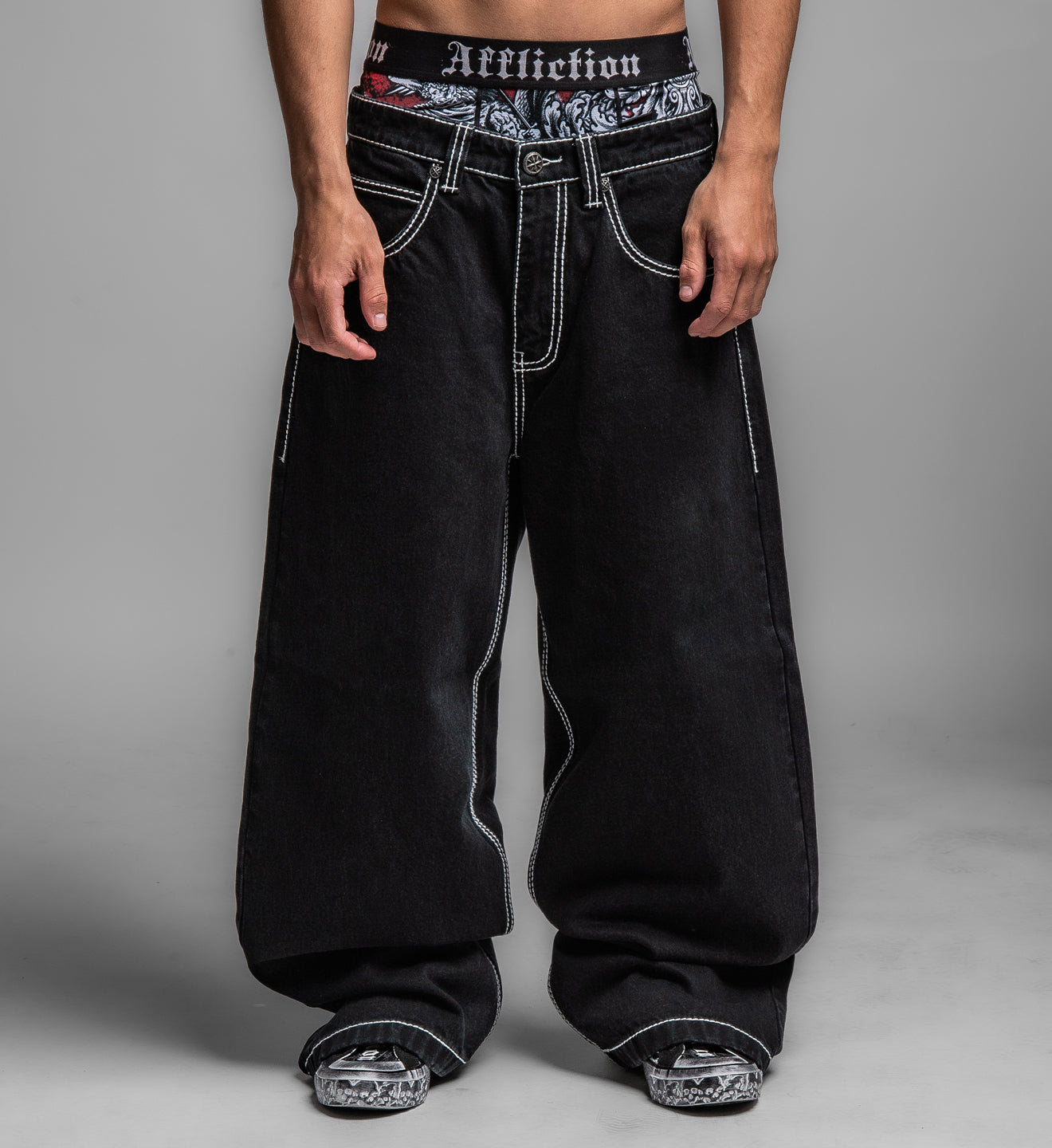 Extra Wide Skeleton Wings Denim