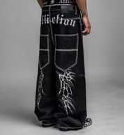 Extra Wide Skeleton Wings Denim