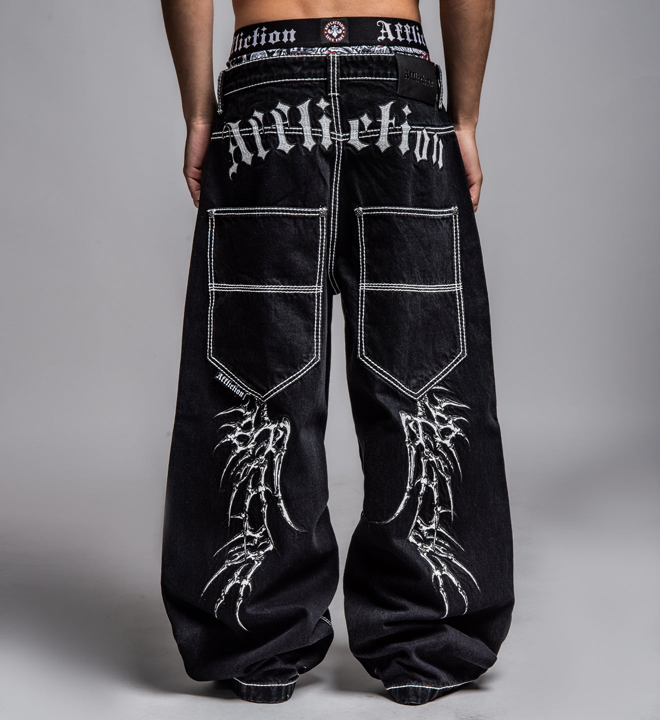 Extra Wide Skeleton Wings Denim