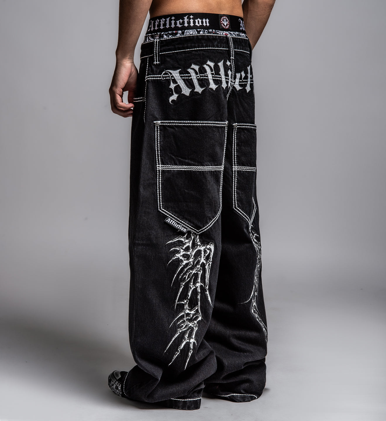 Extra Wide Skeleton Wings Denim