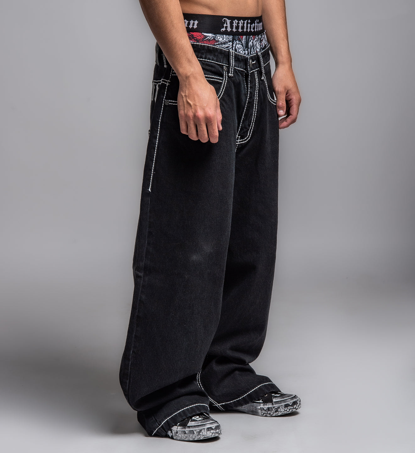 Extra Wide Skeleton Wings Denim