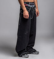 Extra Wide Skeleton Wings Denim