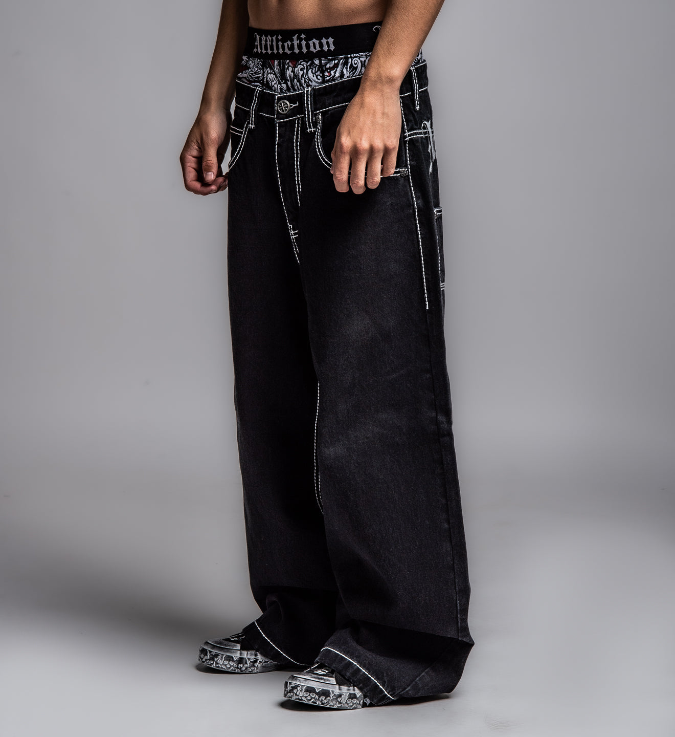 Extra Wide Skeleton Wings Denim