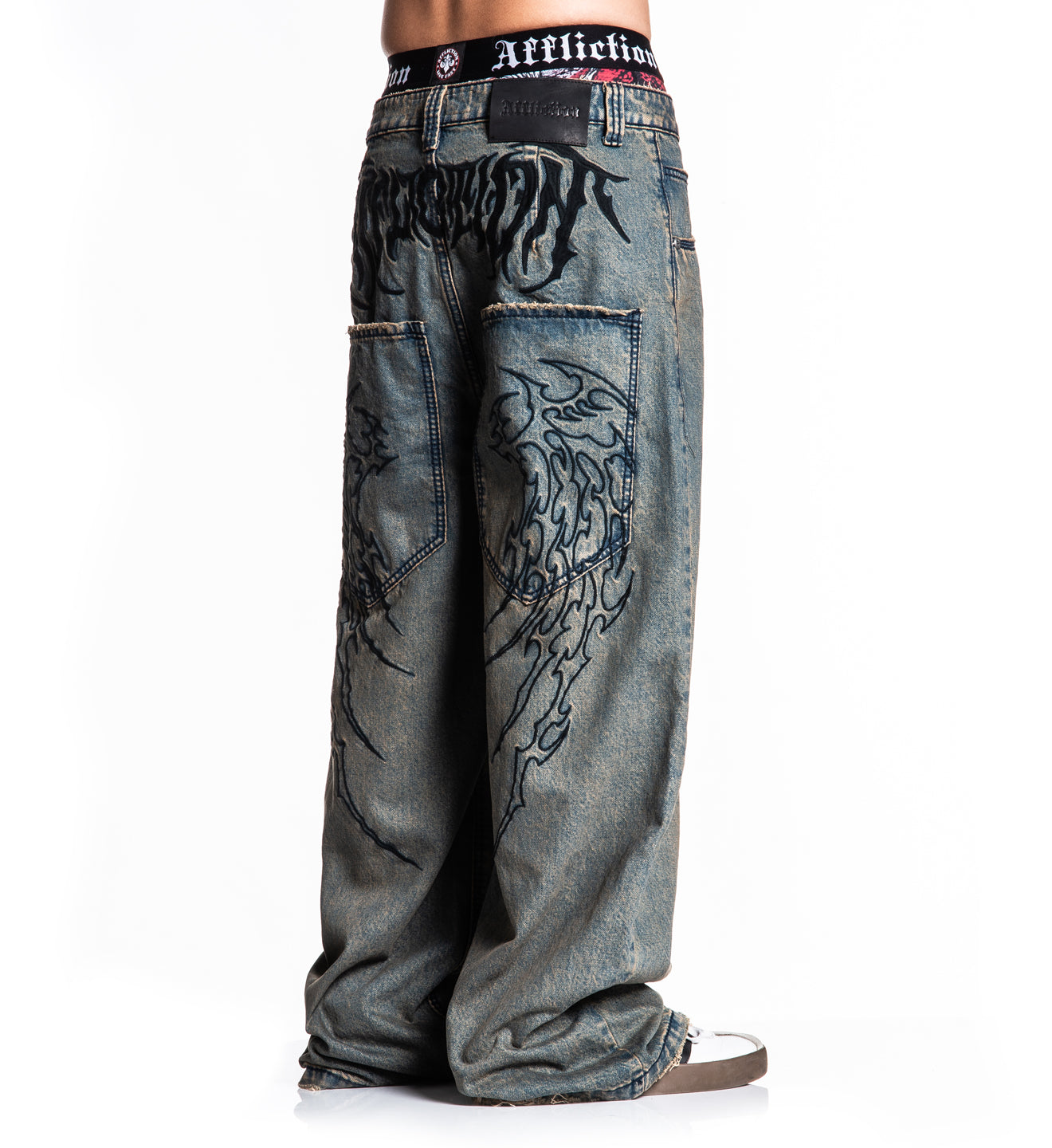 Extra Wide Tribal & Wings Denim