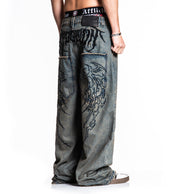 Extra Wide Tribal & Wings Denim