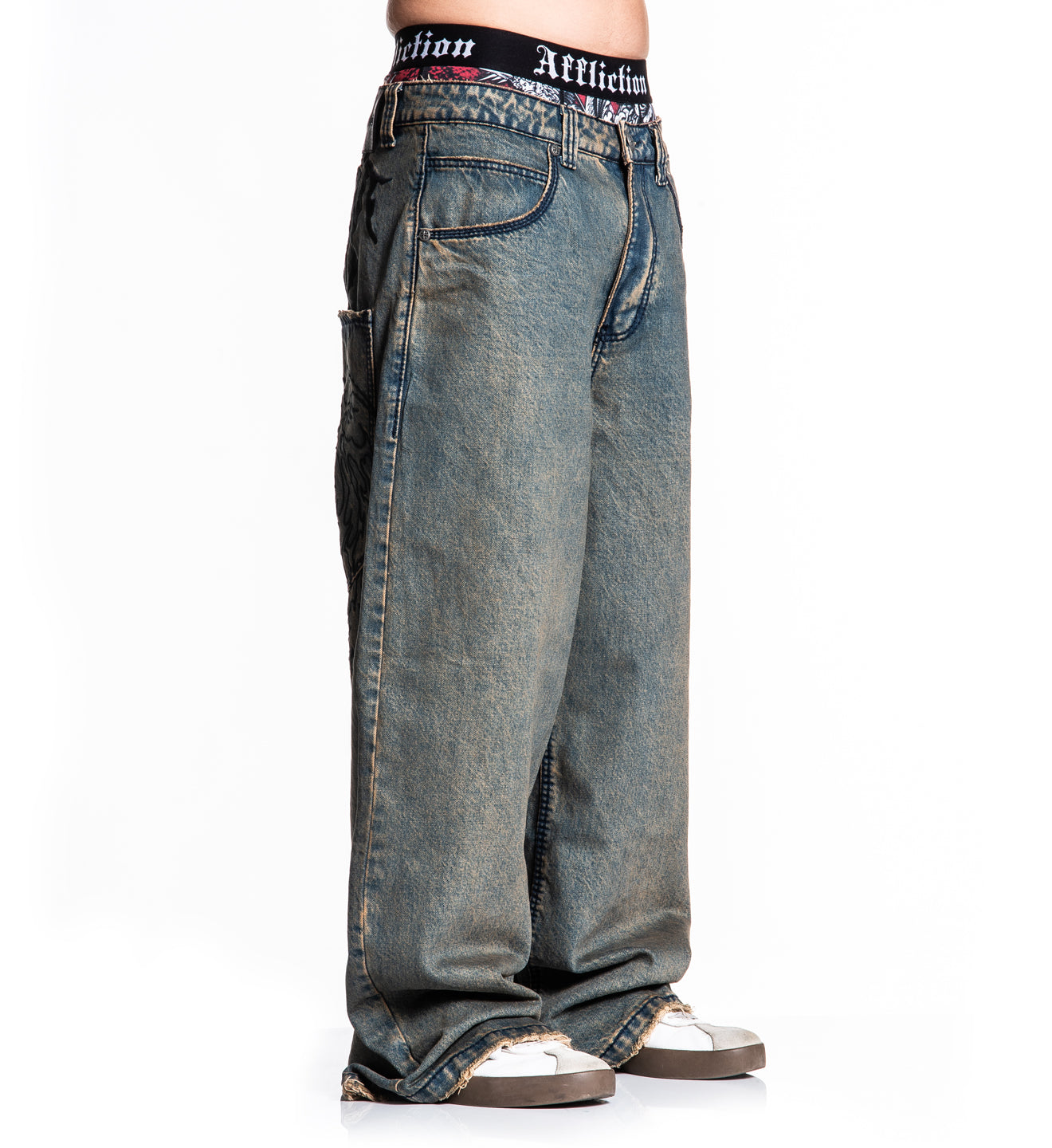 Extra Wide Tribal & Wings Denim