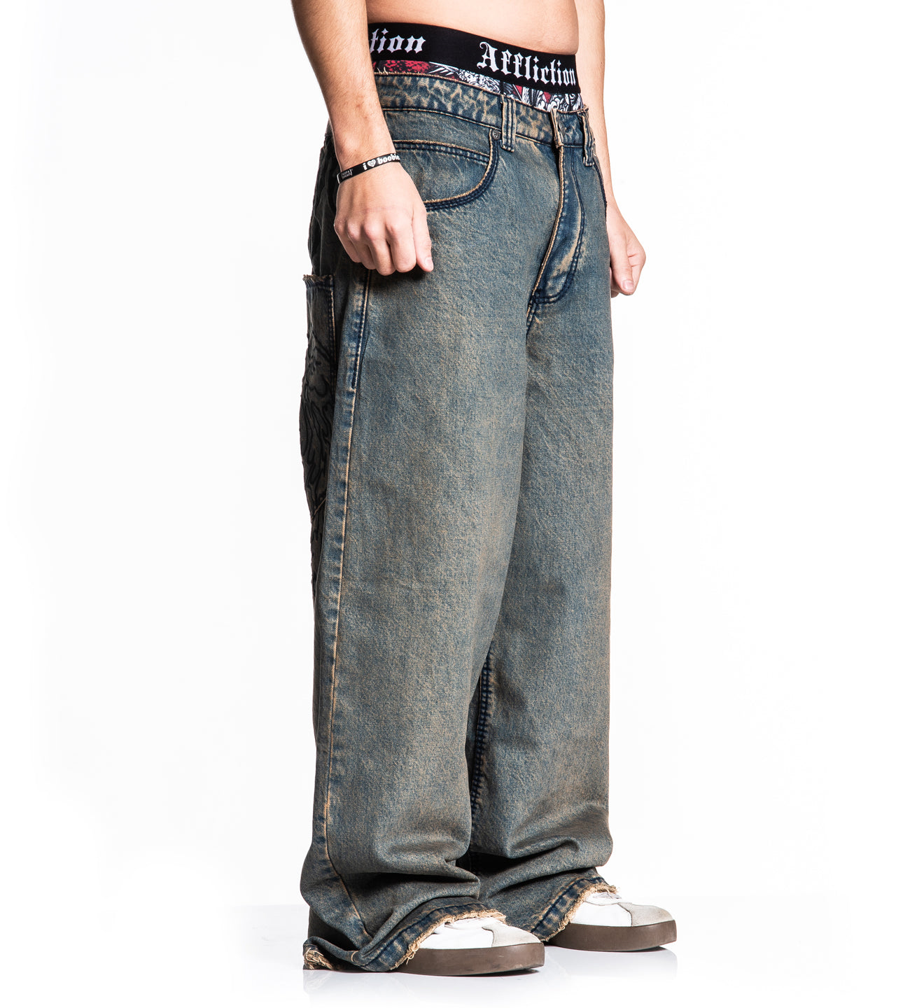 Extra Wide Tribal & Wings Denim