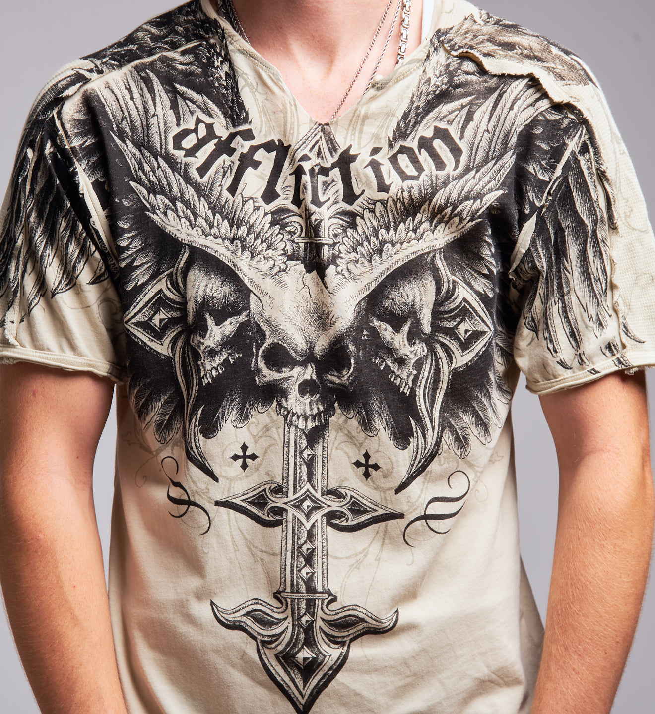 Death Eyes Slit Neck Tee