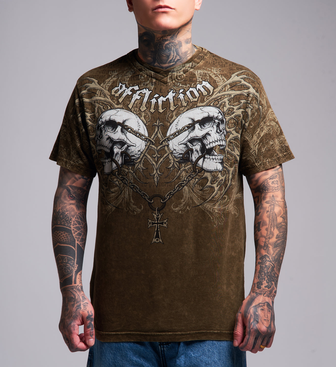 Collapse V Neck Tee