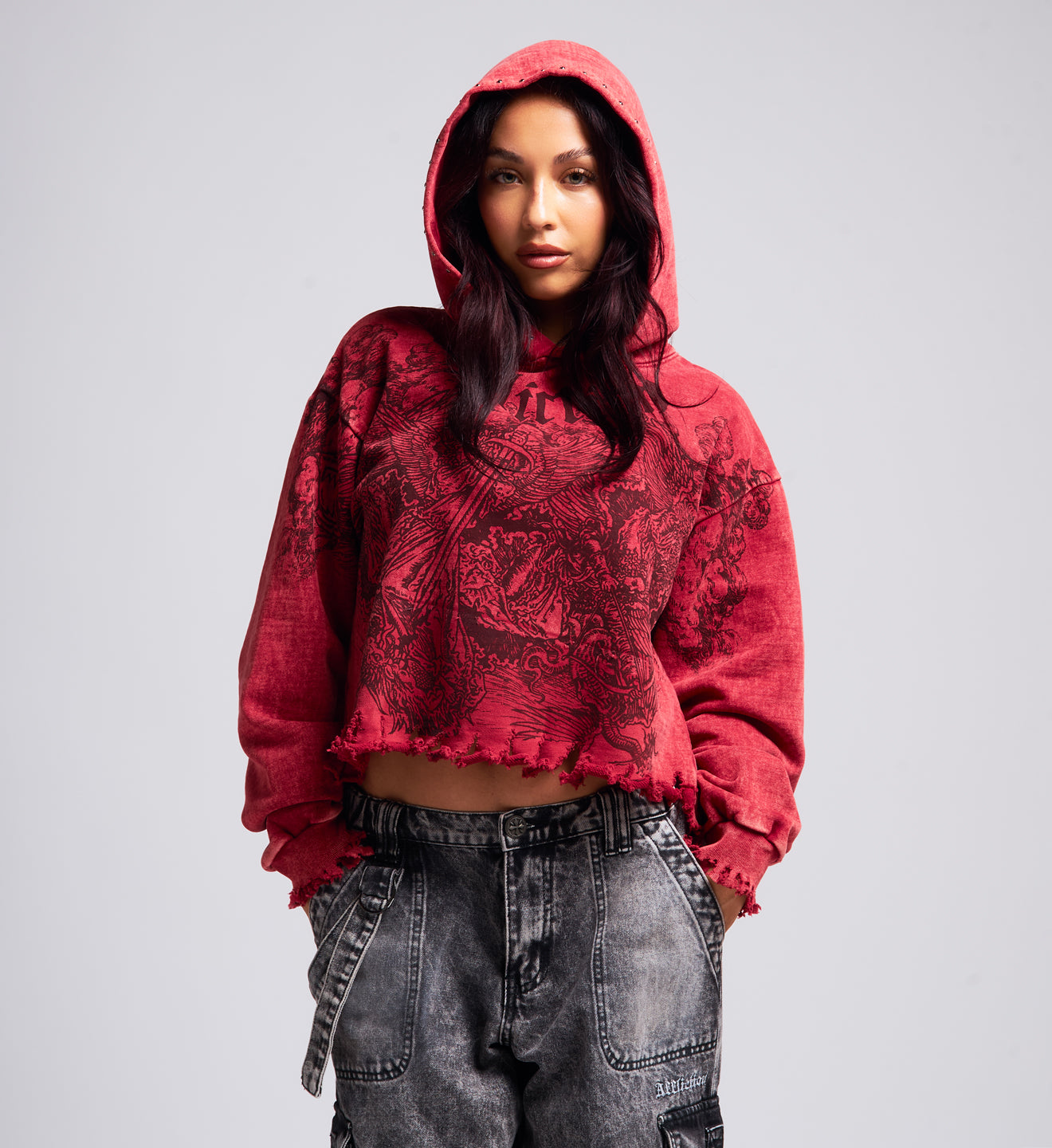 Angels Crop Hoodie