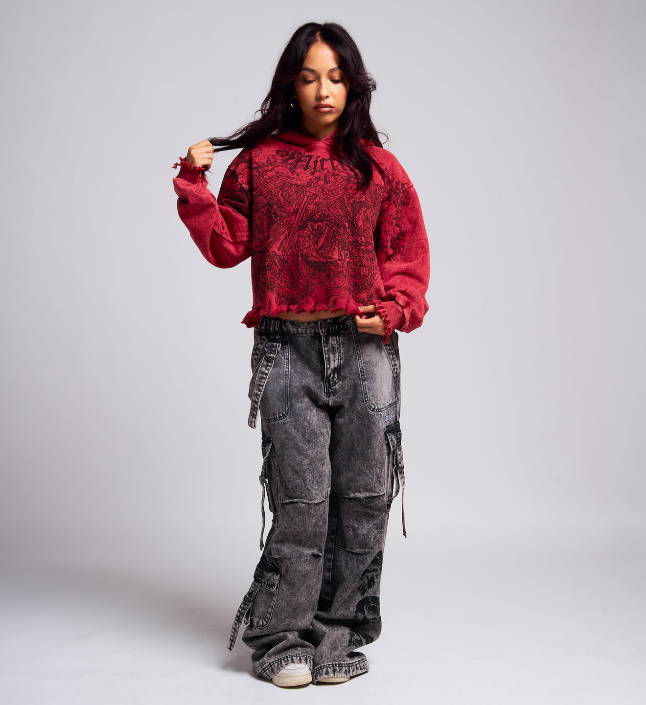 Angels Crop Hoodie