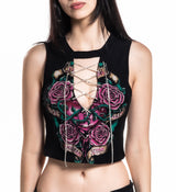 Sacred Sermon Lace Up Top