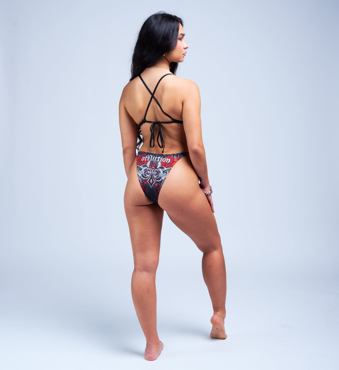 Crimson Temple Side Tie Skimpy Bikini Bottom