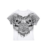 Liquid Death Skulls Baby Tee - WHITE / XS