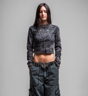 Whispering Thoughts LS Crop Tee