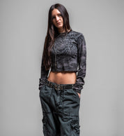 Whispering Thoughts LS Crop Tee