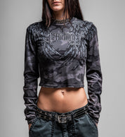 Whispering Thoughts LS Crop Tee