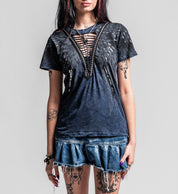 Age Of Winter Short Sleeve V Neck