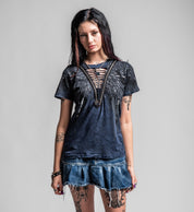 Age Of Winter Short Sleeve V Neck