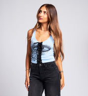 Flaming Dragon Lace Up Tank