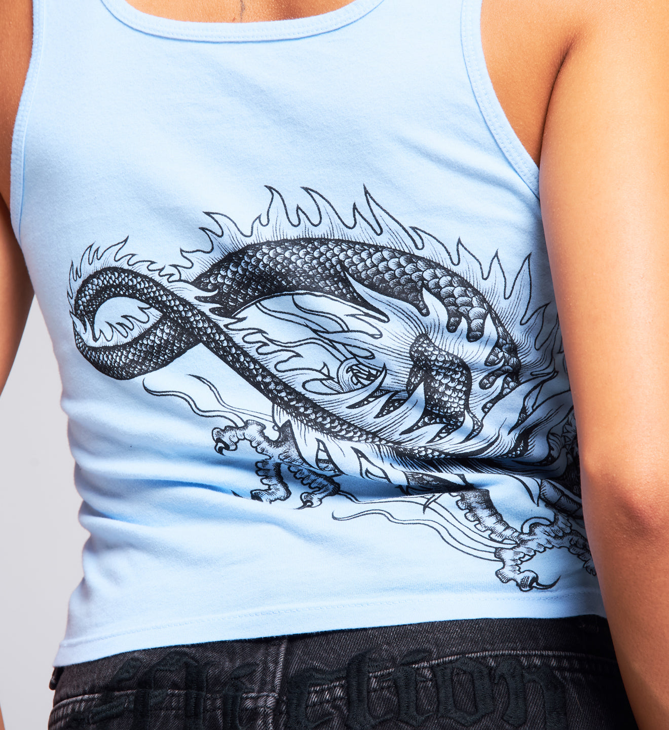 Flaming Dragon Lace Up Tank