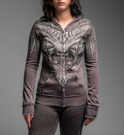 Death Eyes Burnout Zip-Up Hoodie