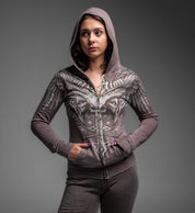 Death Eyes Burnout Zip-Up Hoodie