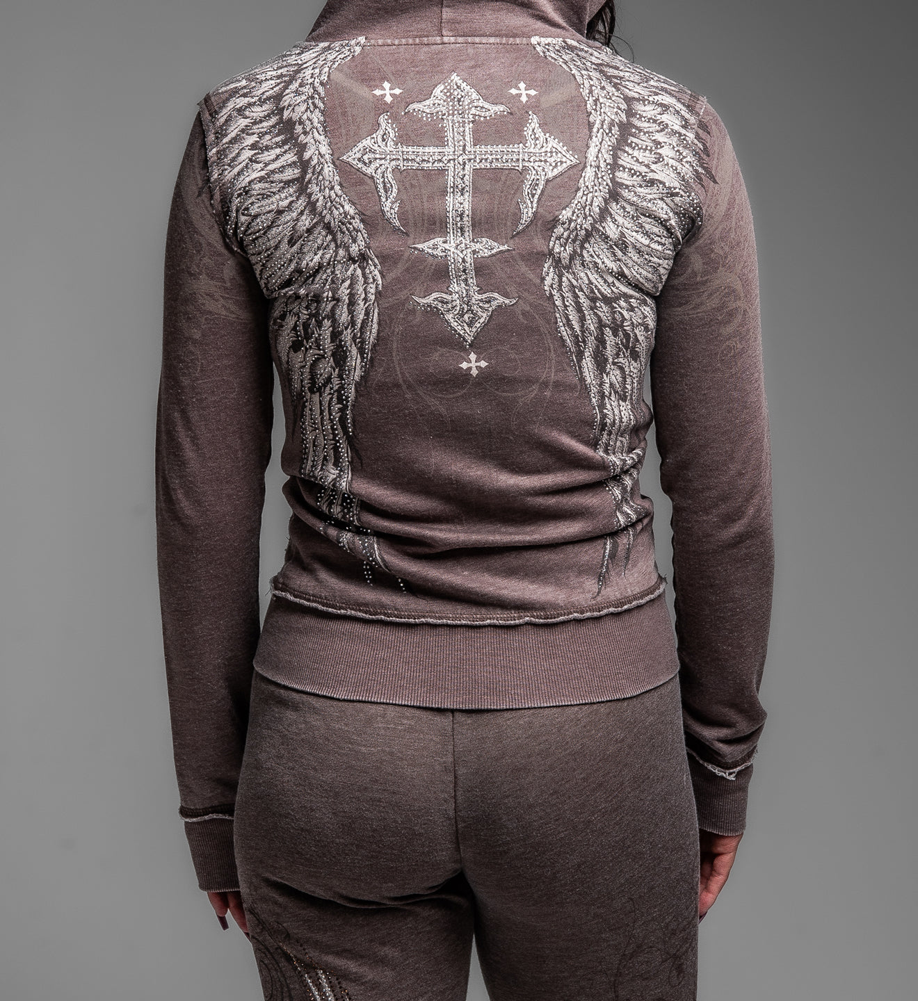 Death Eyes Burnout Zip-Up Hoodie