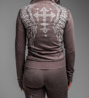 Death Eyes Burnout Zip-Up Hoodie
