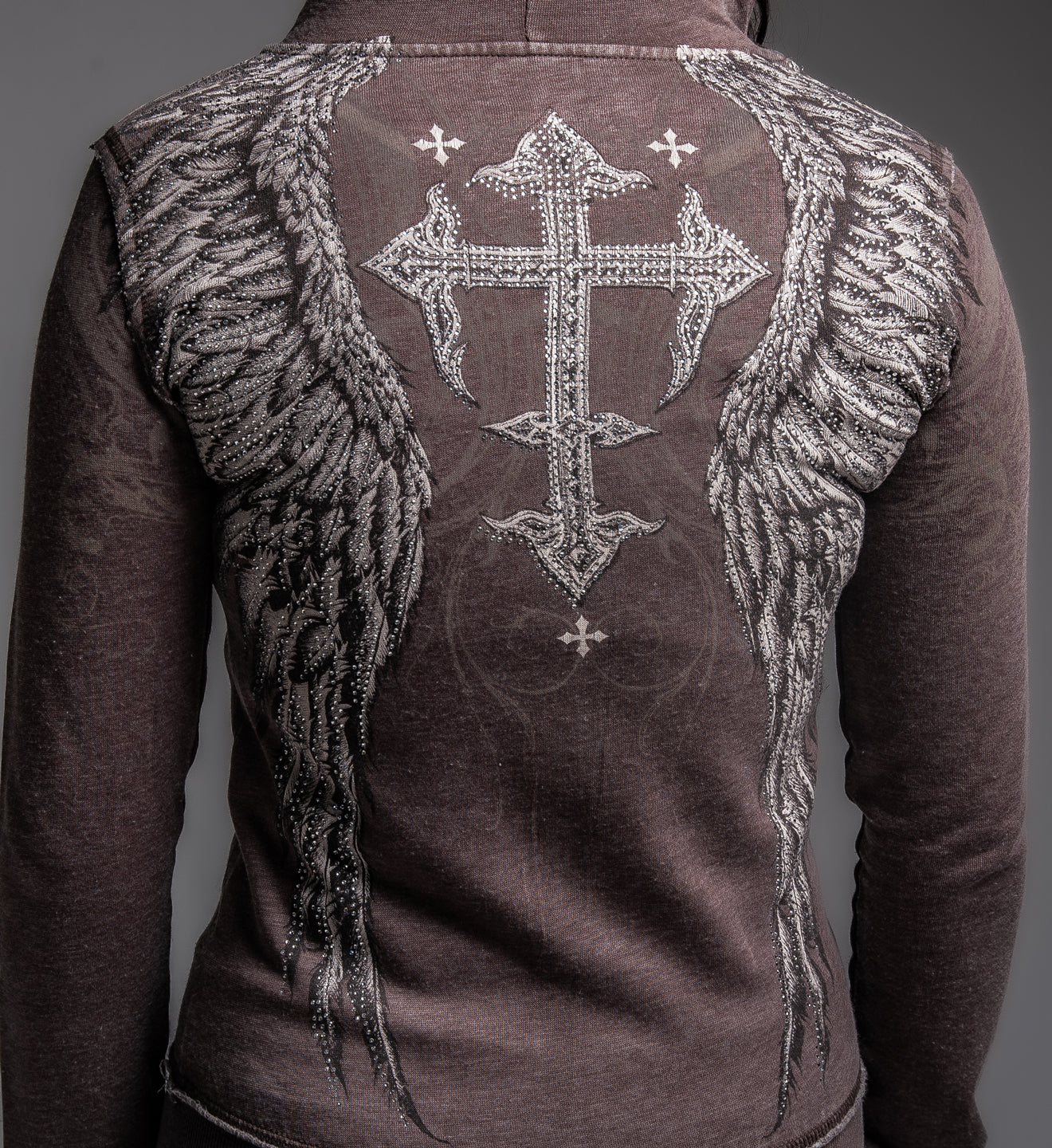 Death Eyes Burnout Zip-Up Hoodie