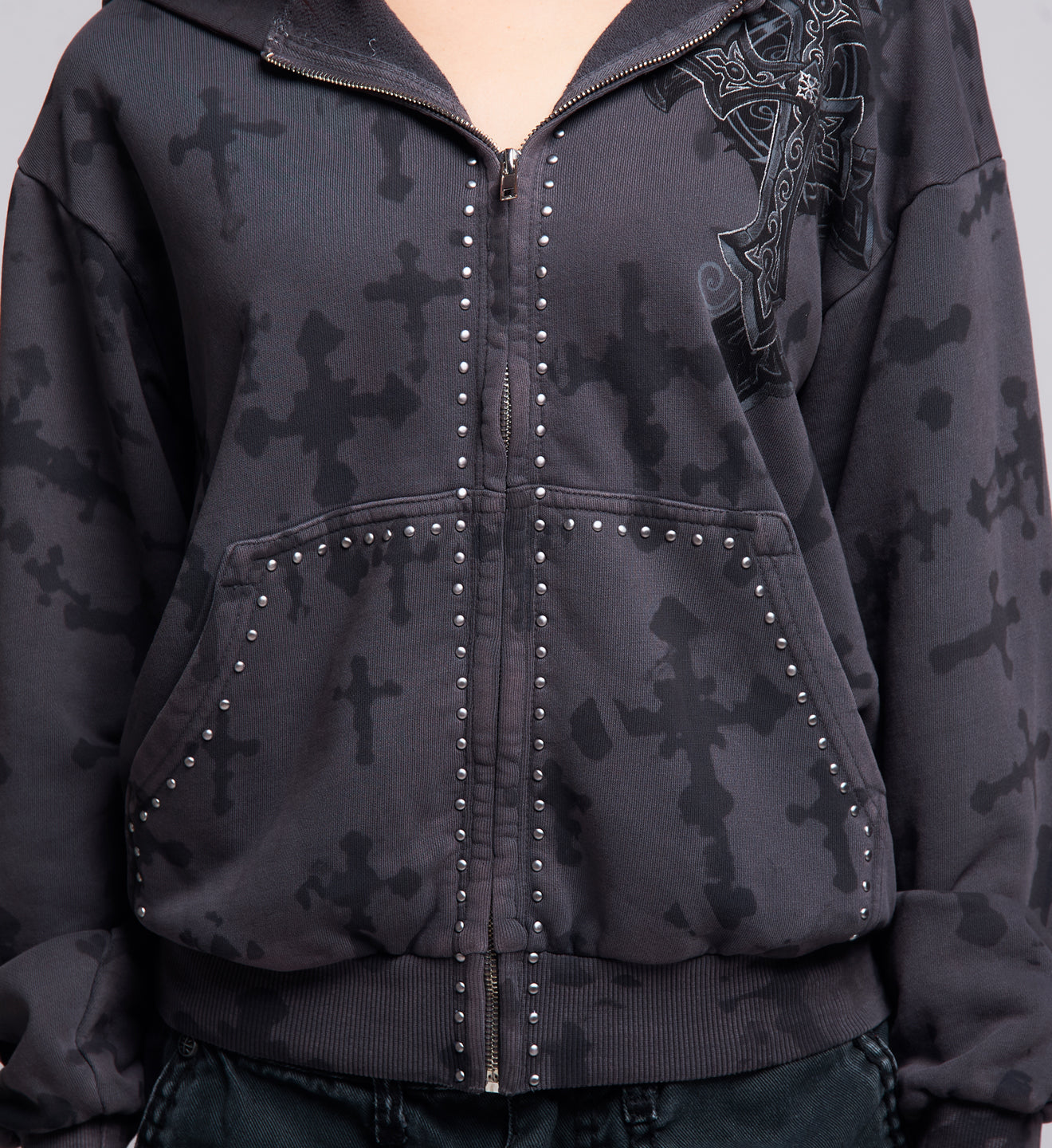 Stone Grail Oversized Zip Hood