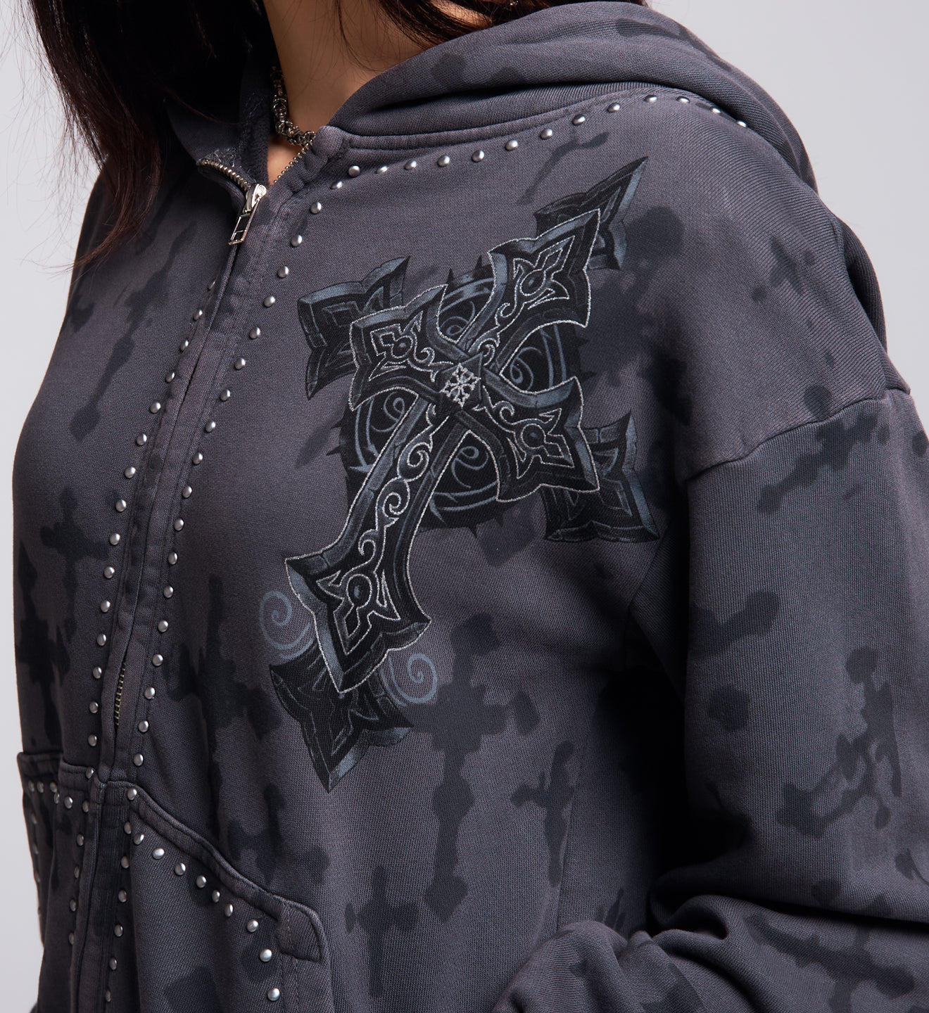 Stone Grail Oversized Zip Hood